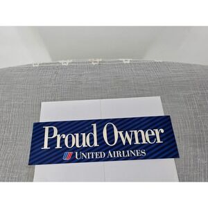 Vintage United Airlines Proud Owner Bumper Sticker Tulip Logo Decal Removable